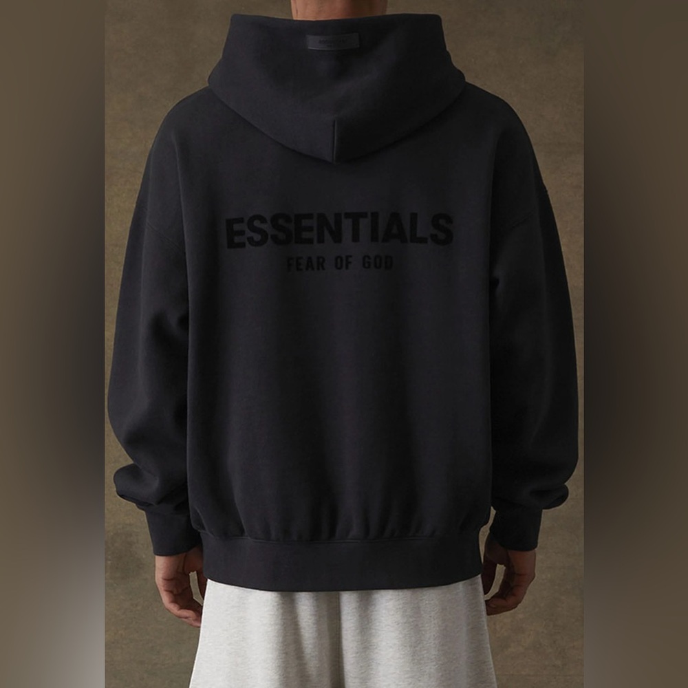 Fear of God Essentials Black Pullover Hoodie - Picture 3 of 9